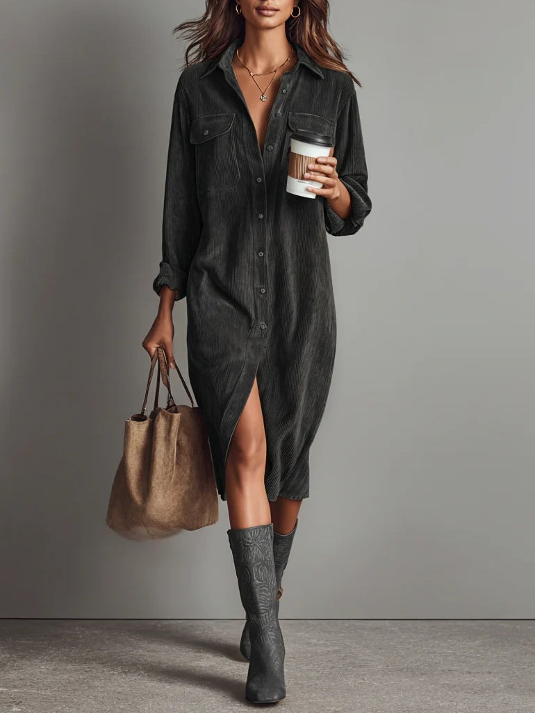 Rosaria – Vestido midi holgado con dos bolsillos