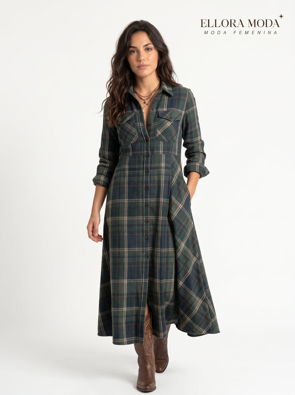 Emanuela – Vestido verde imperial