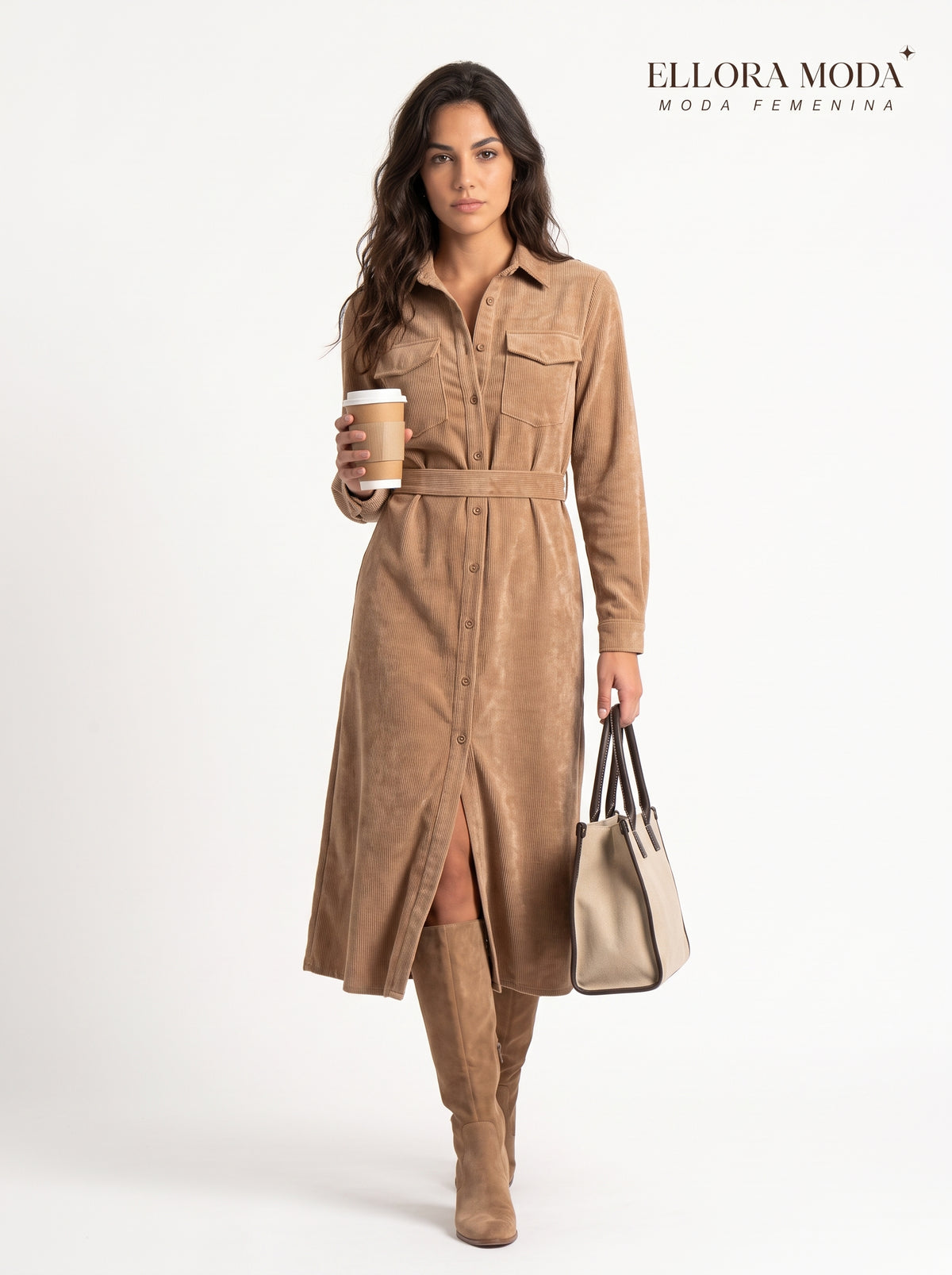 Rosaria – Vestido midi holgado con dos bolsillos