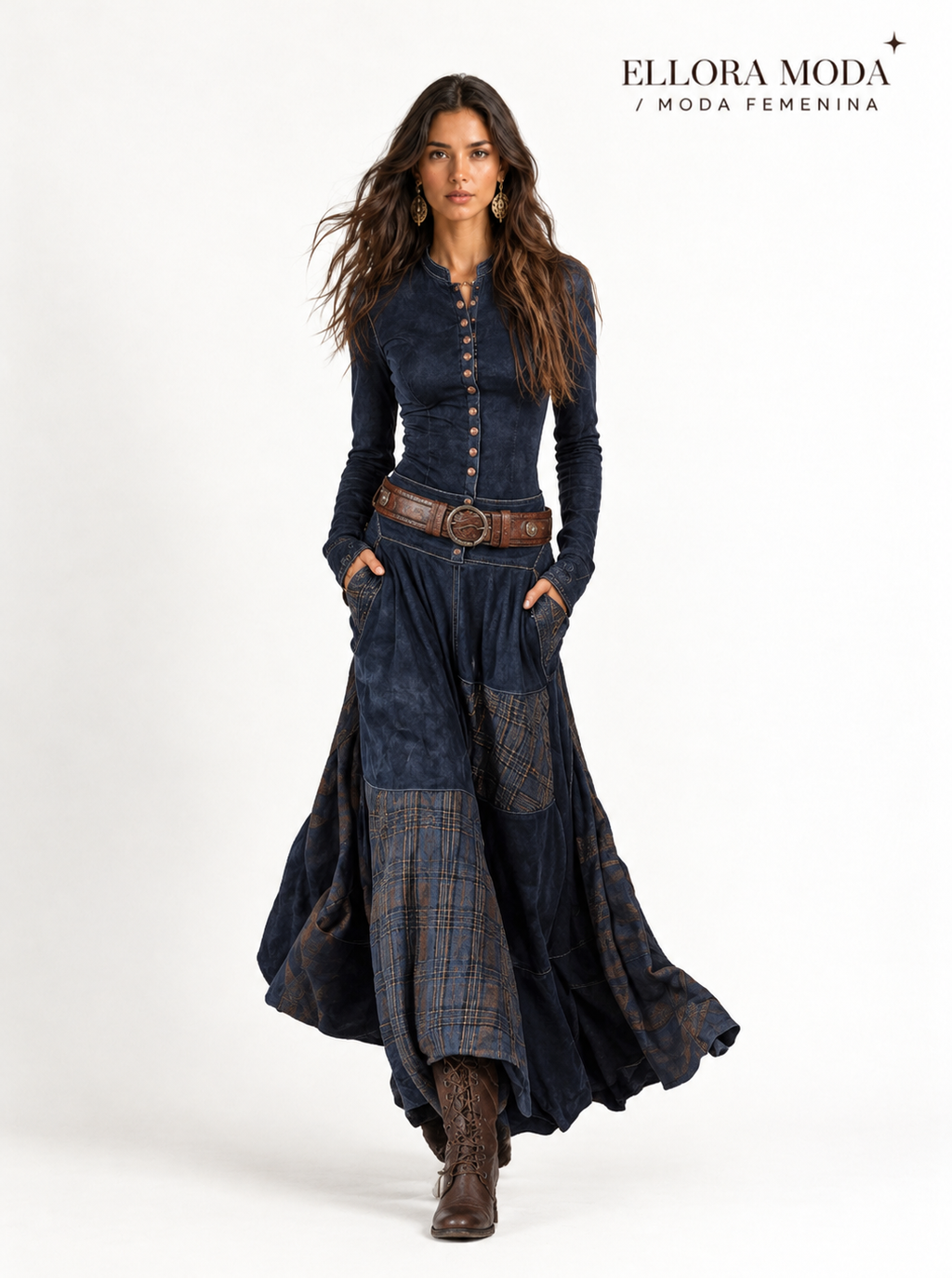 Livia – Vestido largo con cinturón
