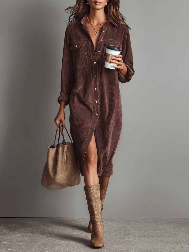 Rosaria – Vestido midi holgado con dos bolsillos